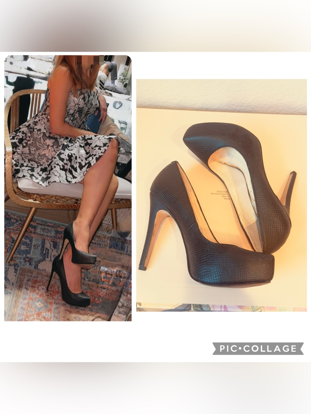 Black Stiletto Heels with Platform
